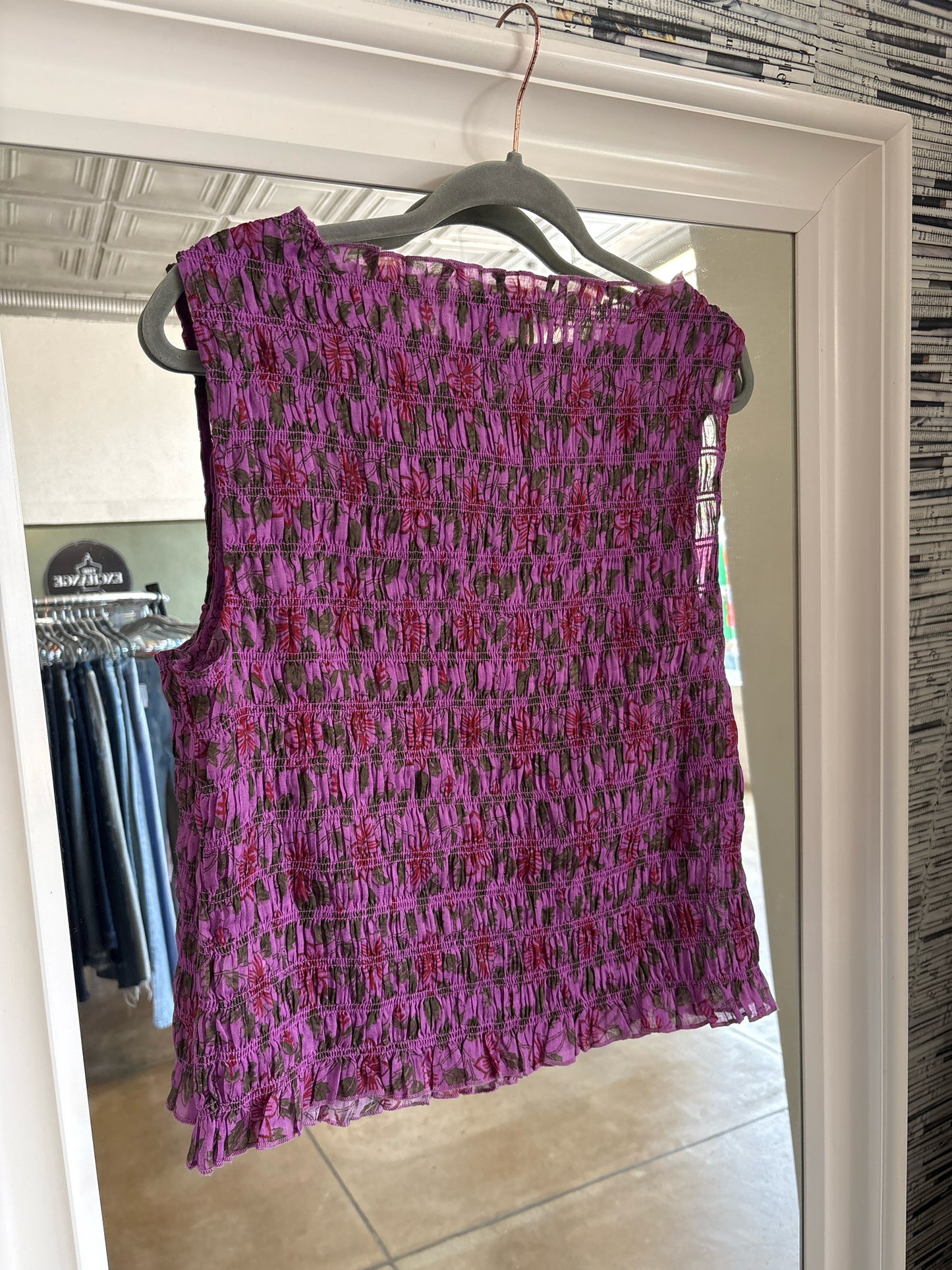 J. CREW Size L purple multi Top
