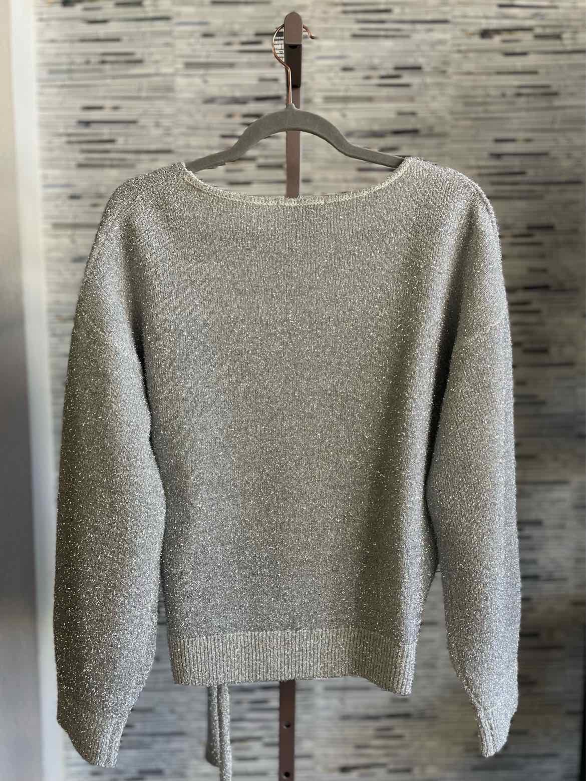 Never Fully Dressed Size M Silver tinsel Sweater