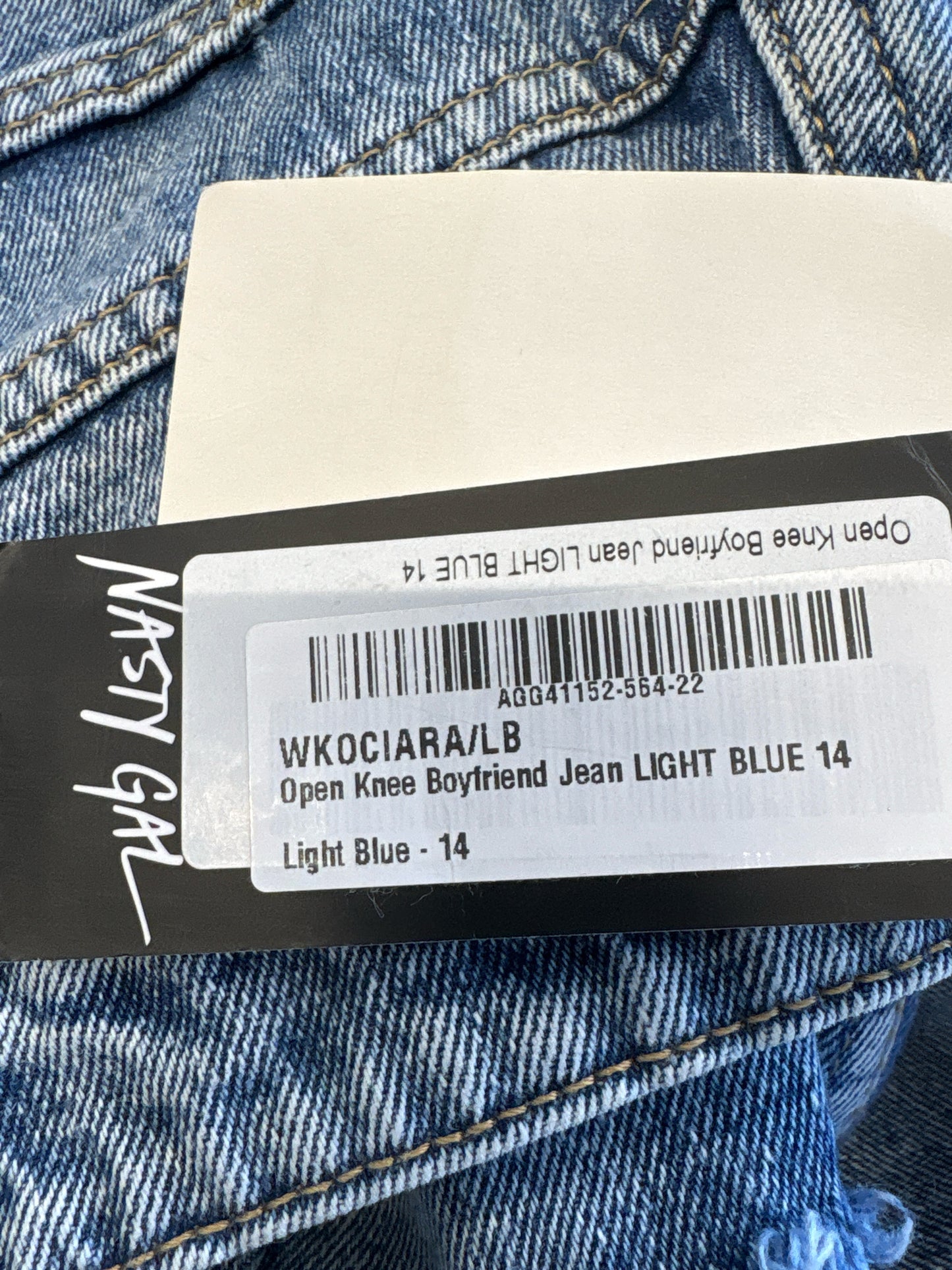 NASTY GAL Size 10 Light Wash distressed Jeans