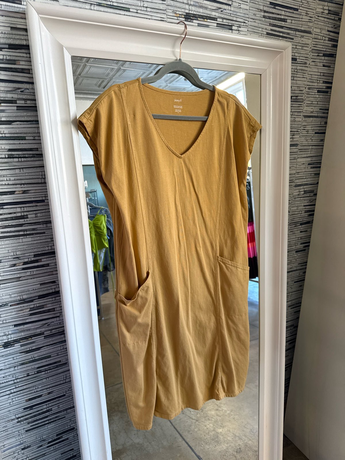 Purejill Size M Mustard Dress