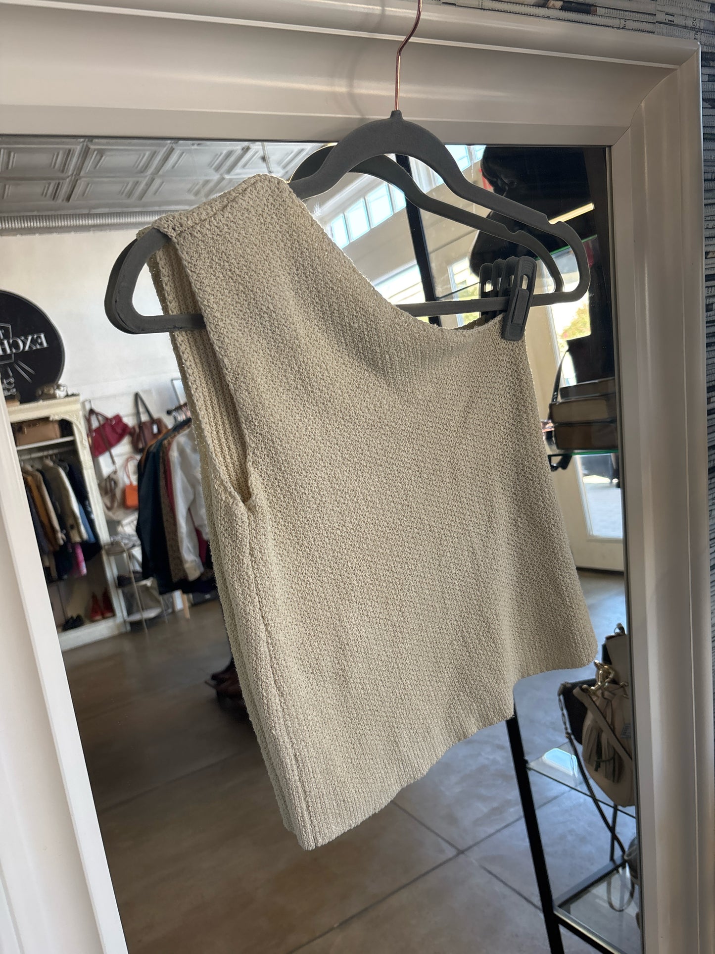 free people Size S Cream Knit Top