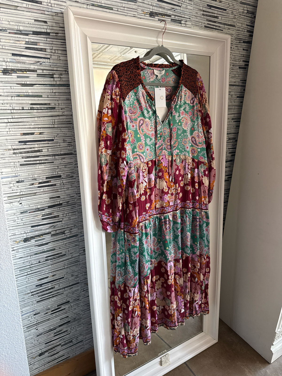 Umgee Size 2XL Green/Red/Multi Dress