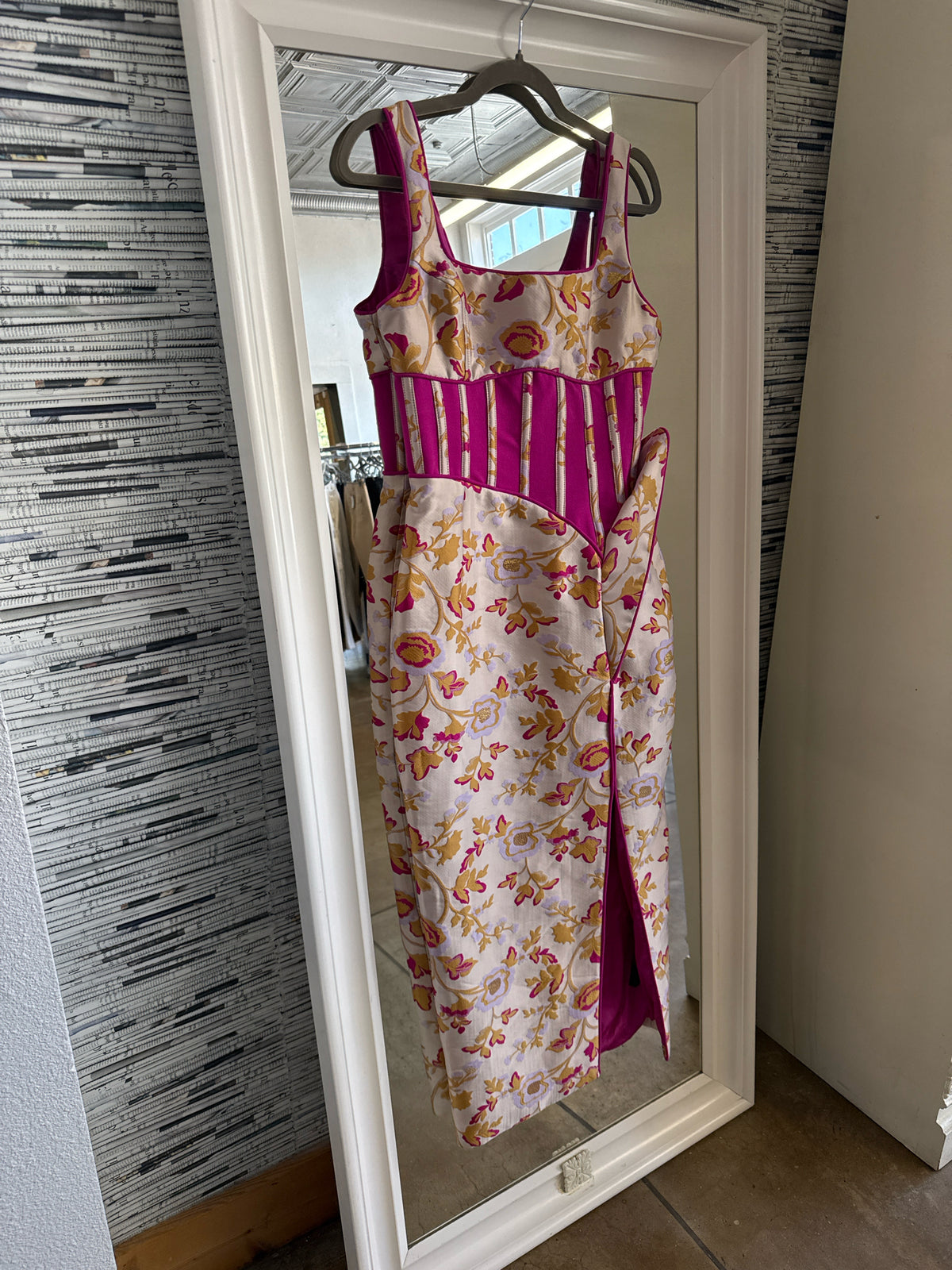Size L Cream/Purple Dress