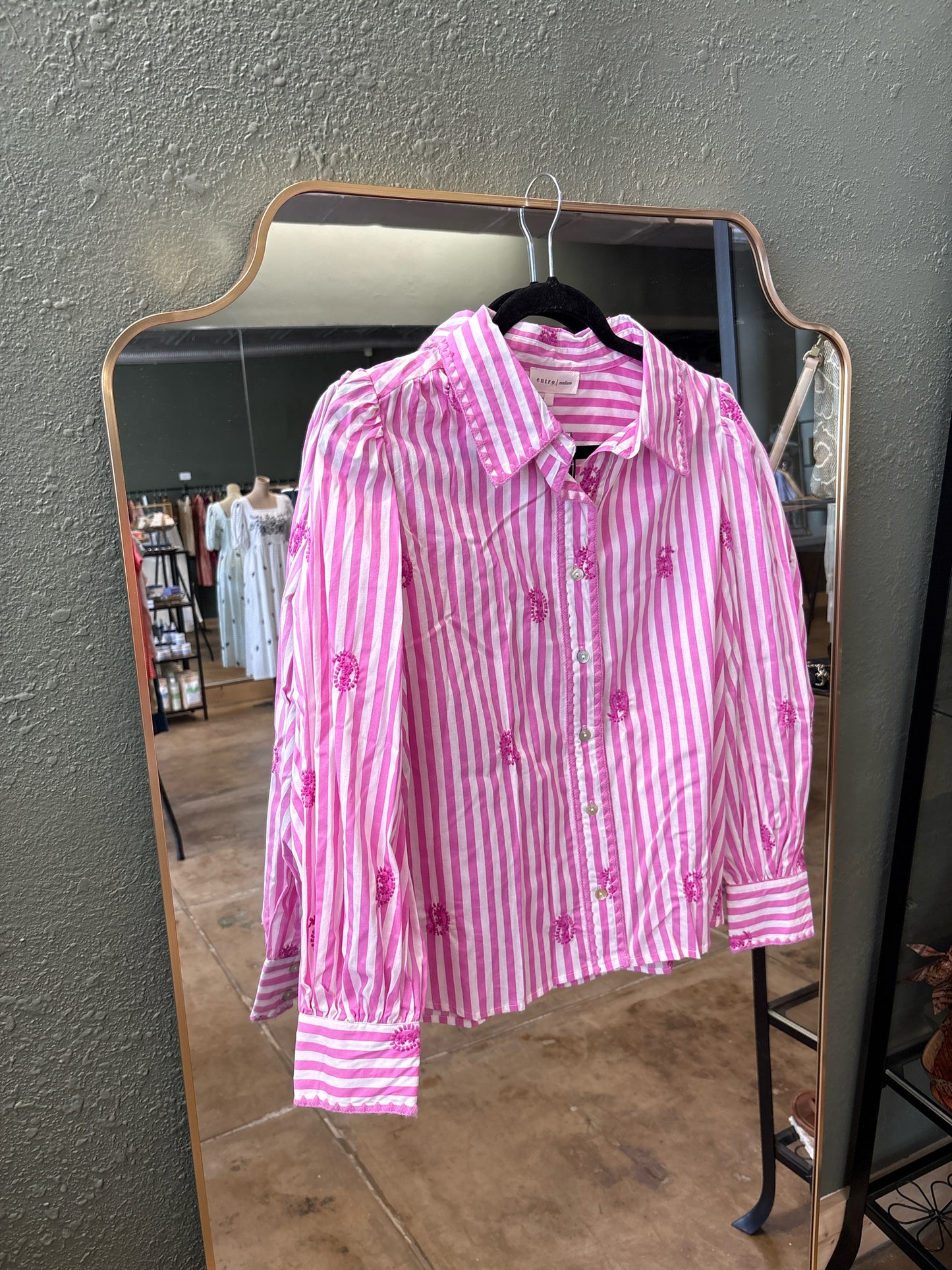 entro Size M pink/white Top