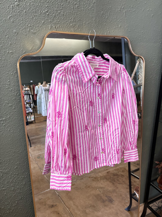 entro Size M pink/white Top