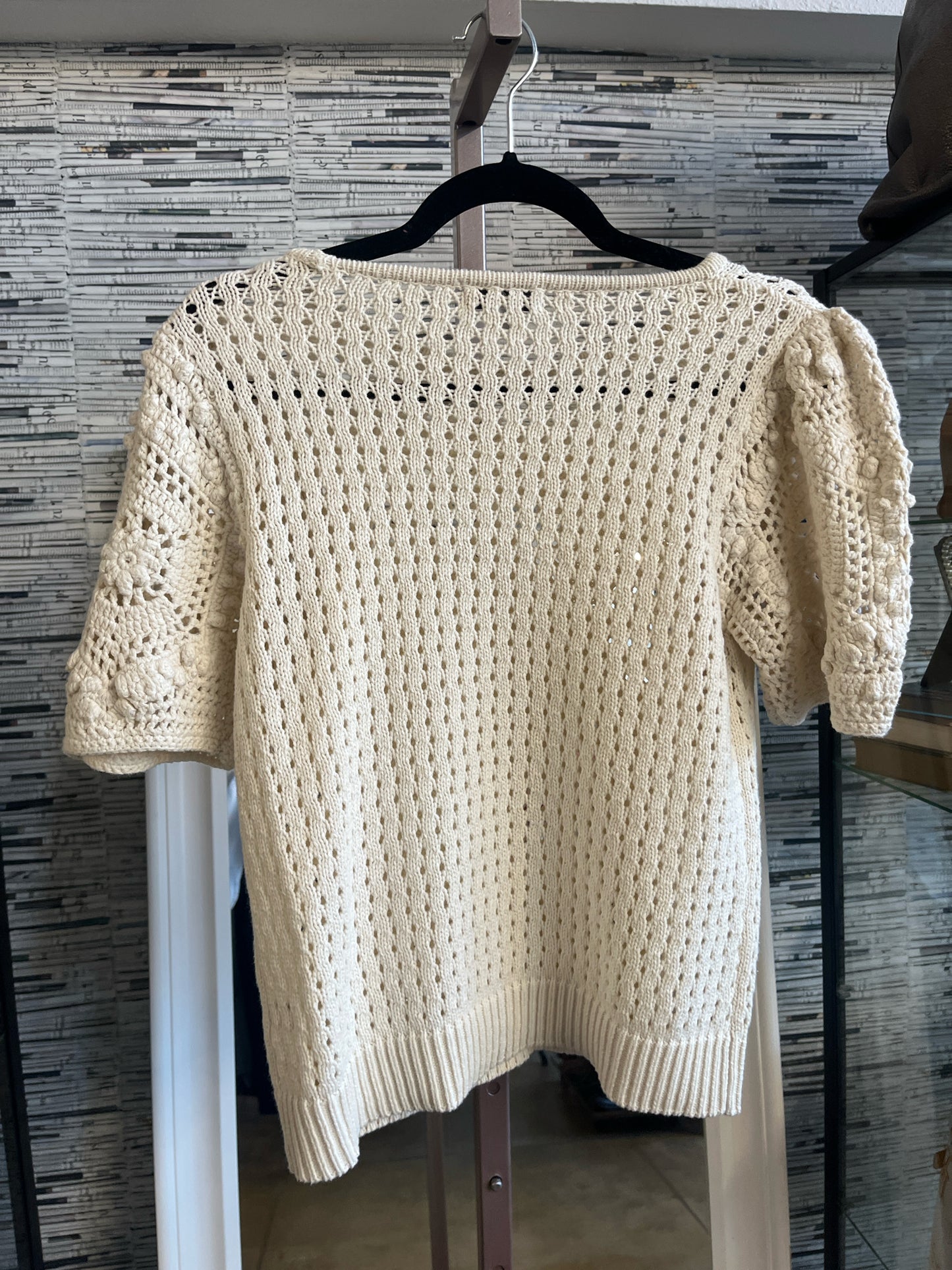 Polagram Size S Cream Crochet Top