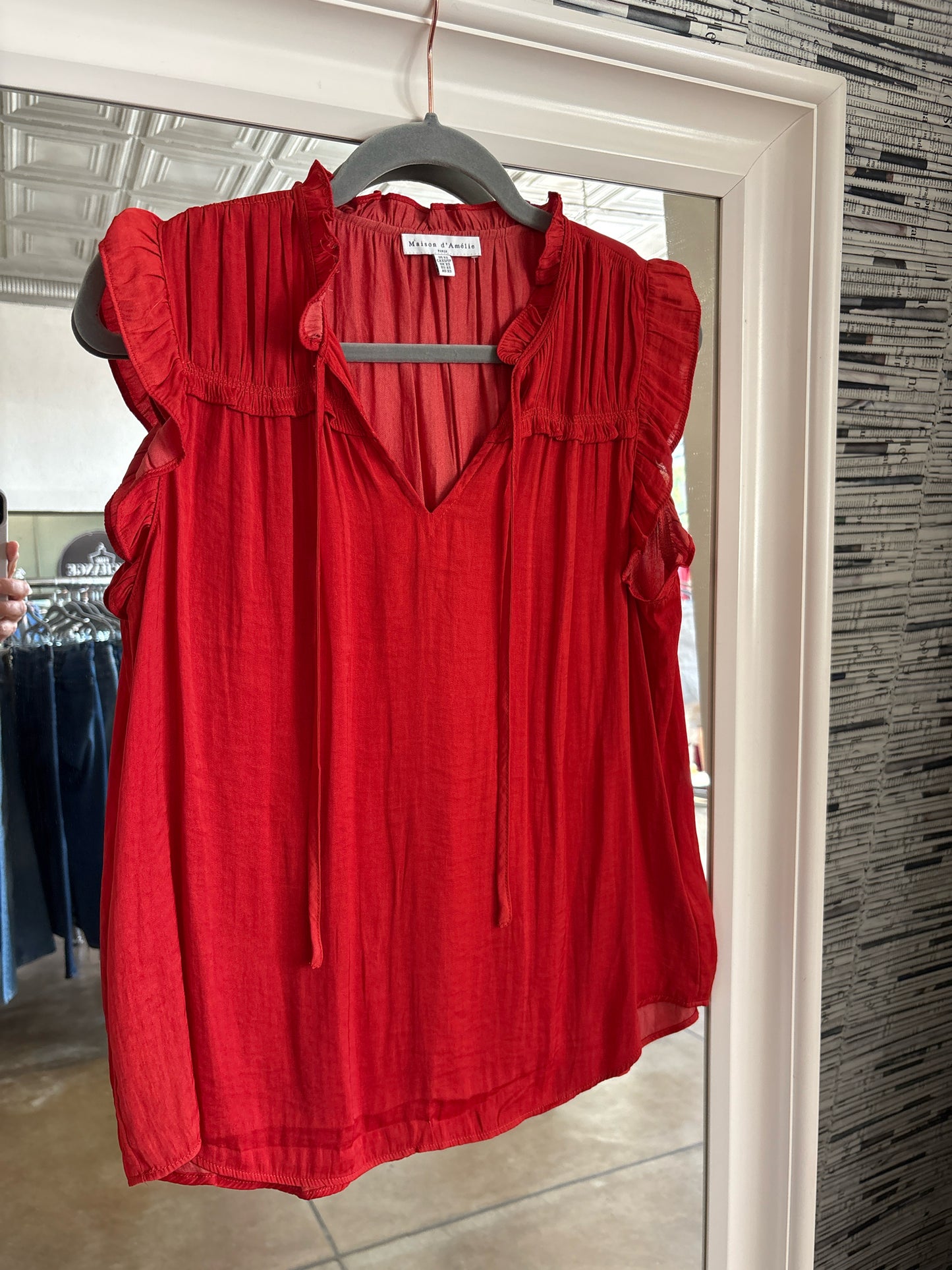 Maison d' Amelie Size XS Red Top