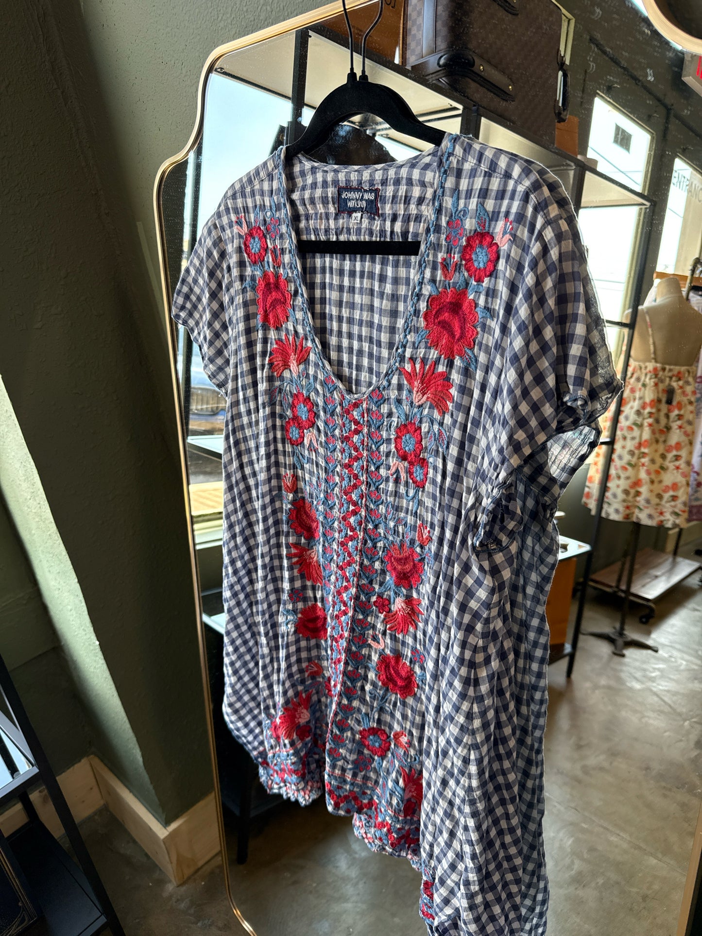 Johnny Was Size XL Blue/Red Tunic
