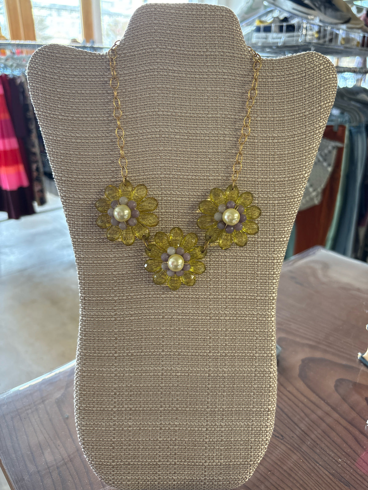 LENORA DAME Green/Lavendar Necklace