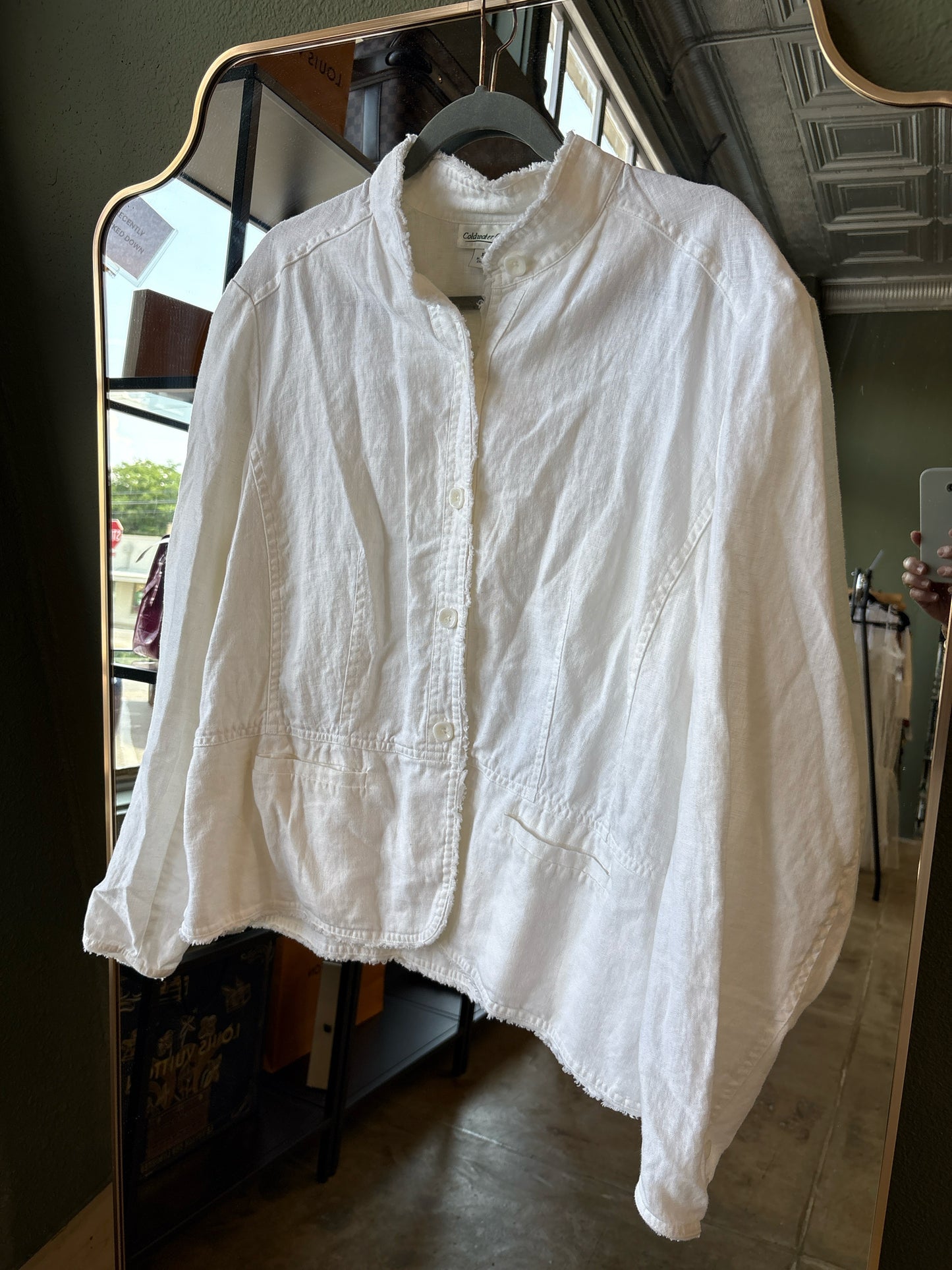 Coldwater Creek Size XL White Coat
