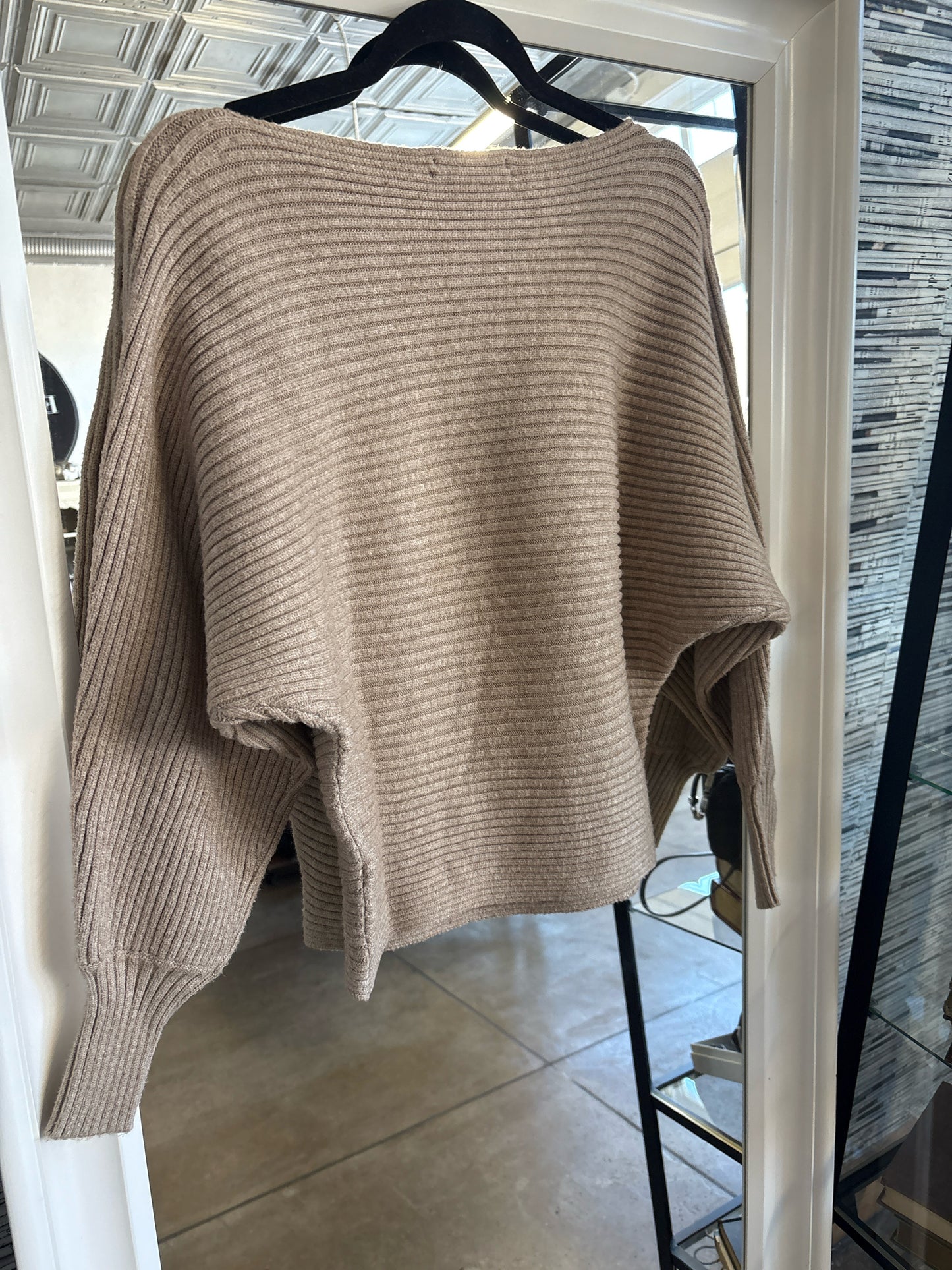 Anthropologie Size XS Taupe Ribbed Sweater