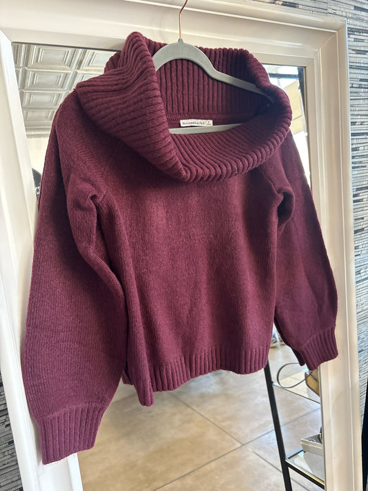 Abercrombie & Fitch Size S Maroon Turtleneck Sweater