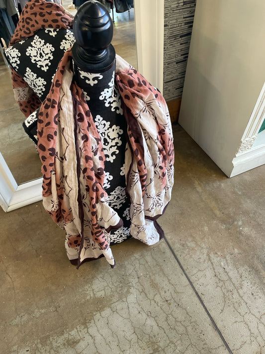 Anne Klein Brown Multi Colored Scarf