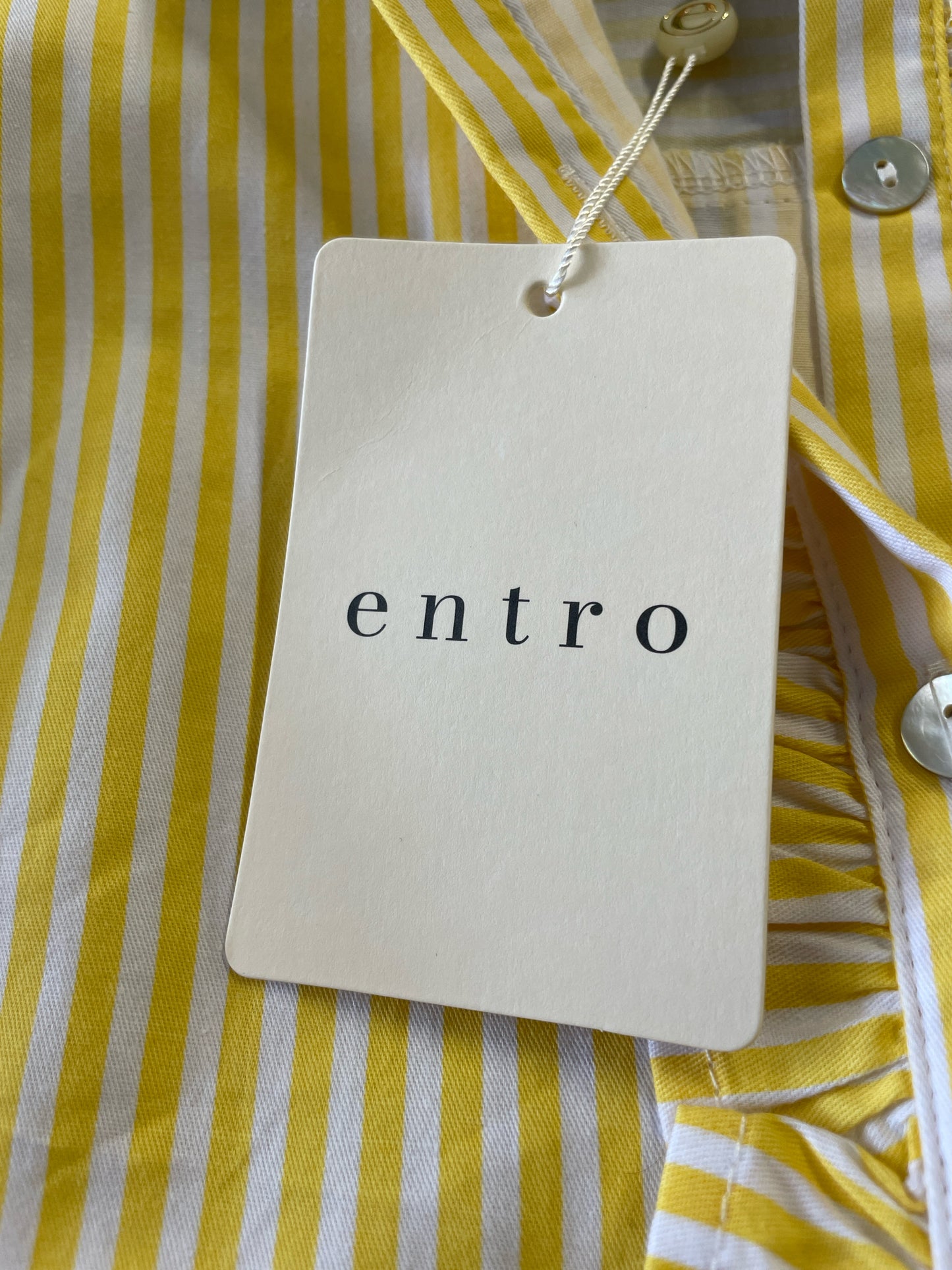 entro Size L Yellow & White Top