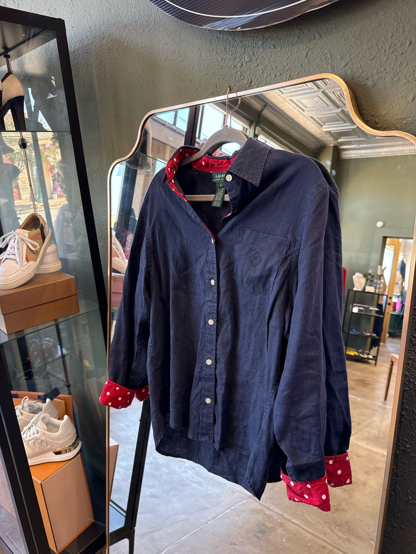 Lauren Ralph Lauren Size S Navy/Red Top