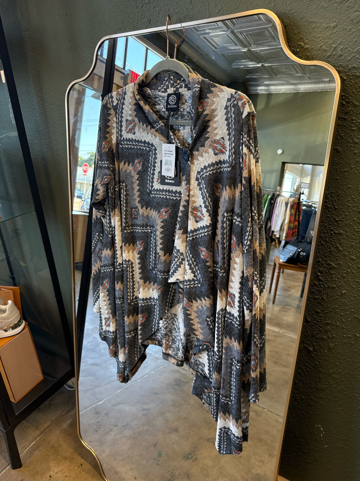 Bobeau Size XL Gray Poncho/Cape