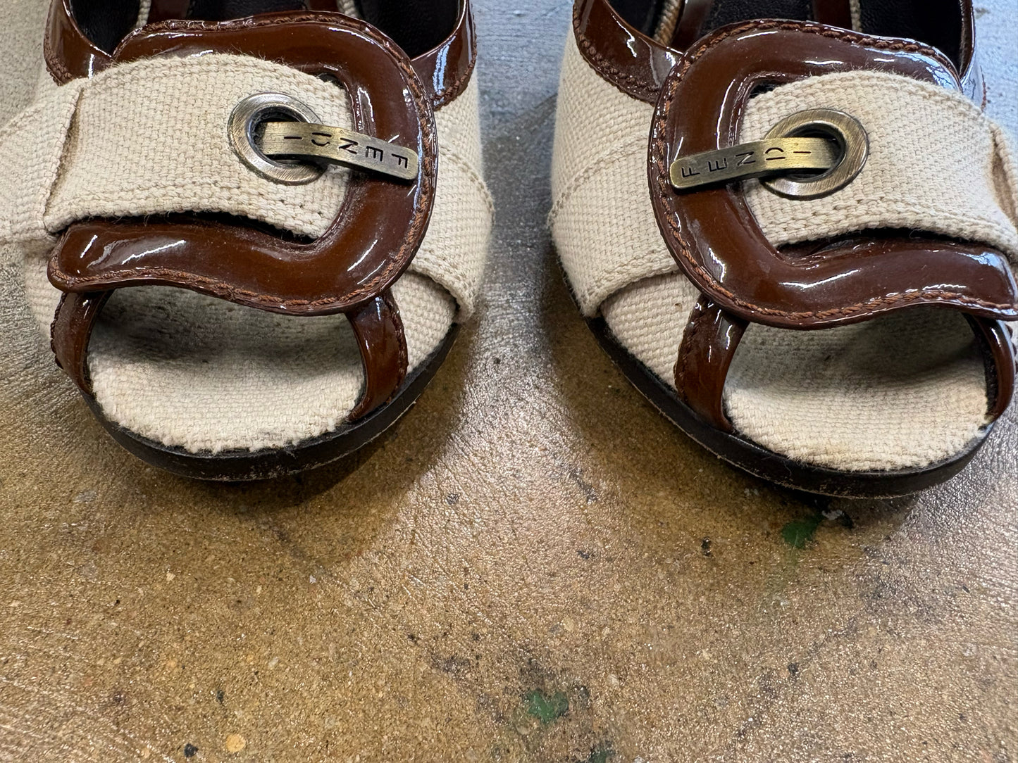 FENDI Shoe Size 38 brown/cream Heels