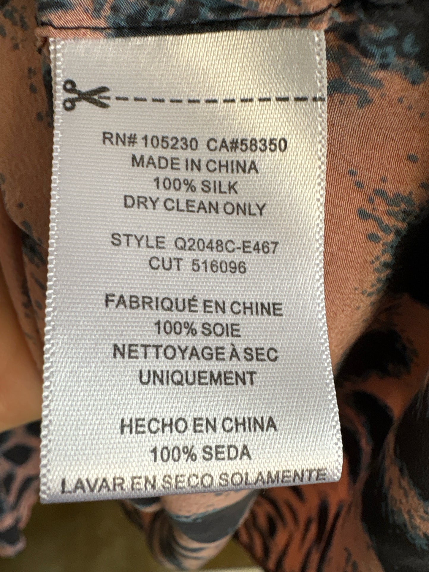 Equipment Size S/P Pink/Navy Sleeveless Dress