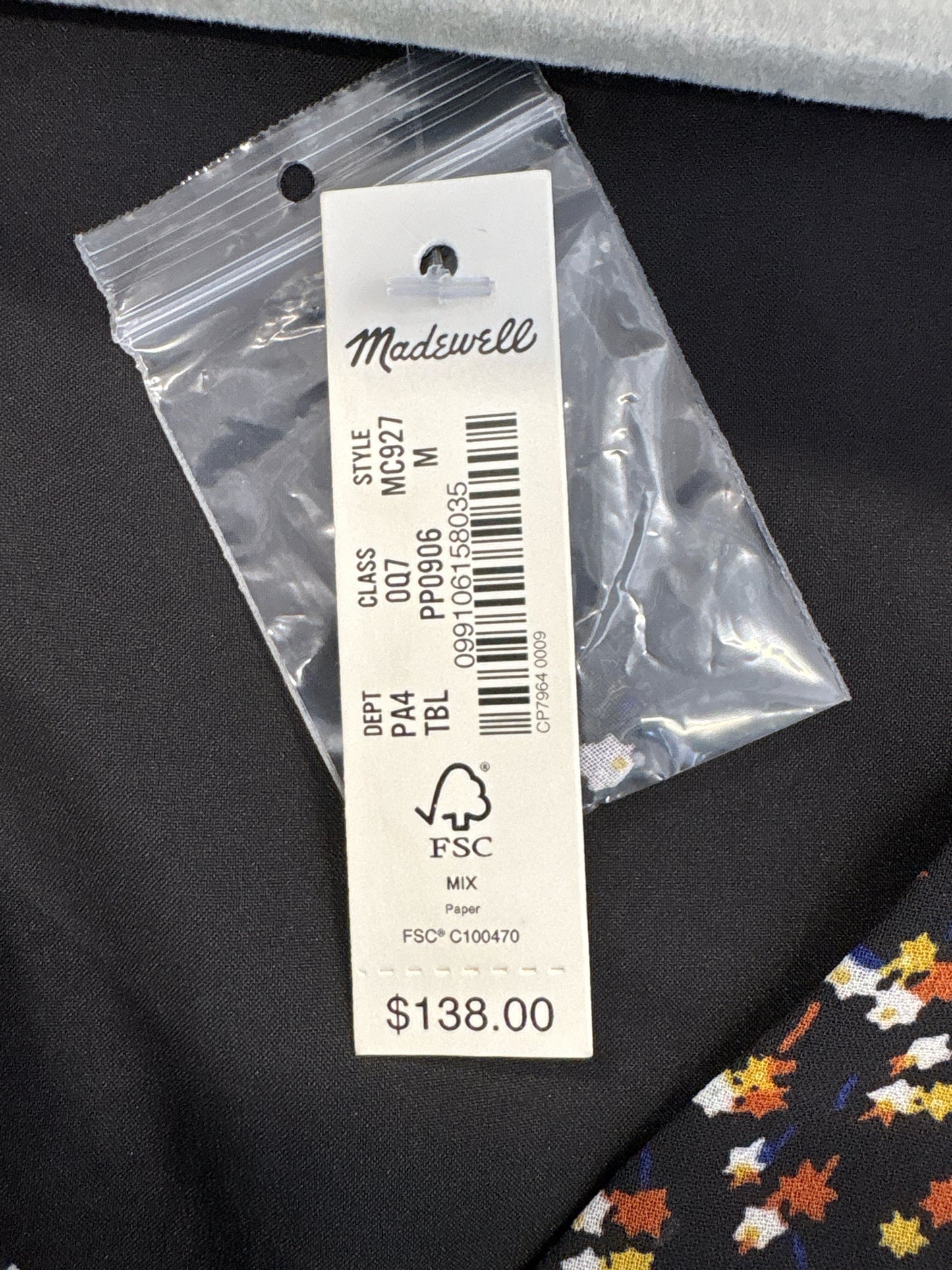 MADEWELL Size M Black Print Dress