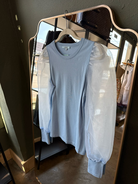 La Cite Size M Light Blue Top