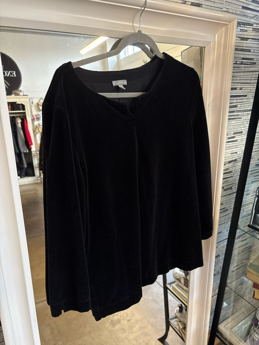 TALBOTS Size L Black velvet Top