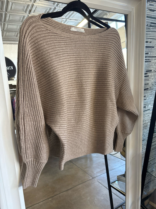Anthropologie Size XS Taupe Ribbed Sweater