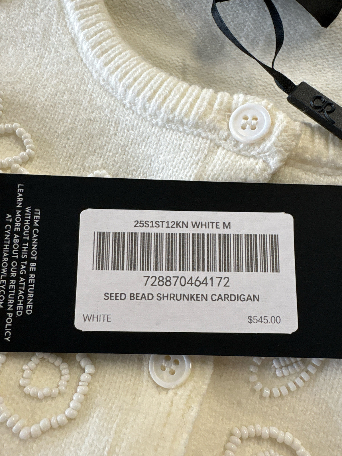 Cynthia Rowley Size M White Sweater