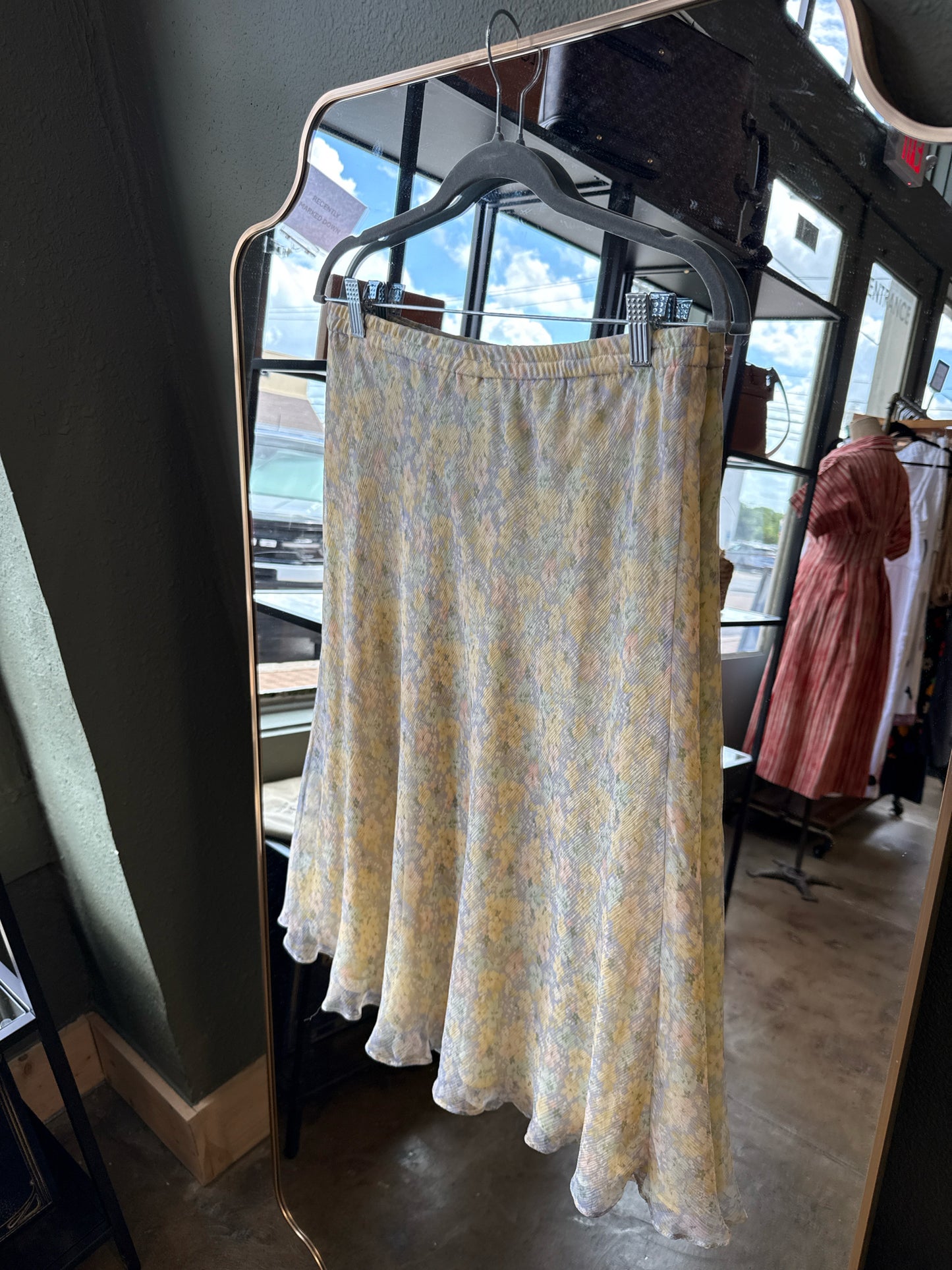 Coldwater Creek Size PL Yellow/Green Skirt