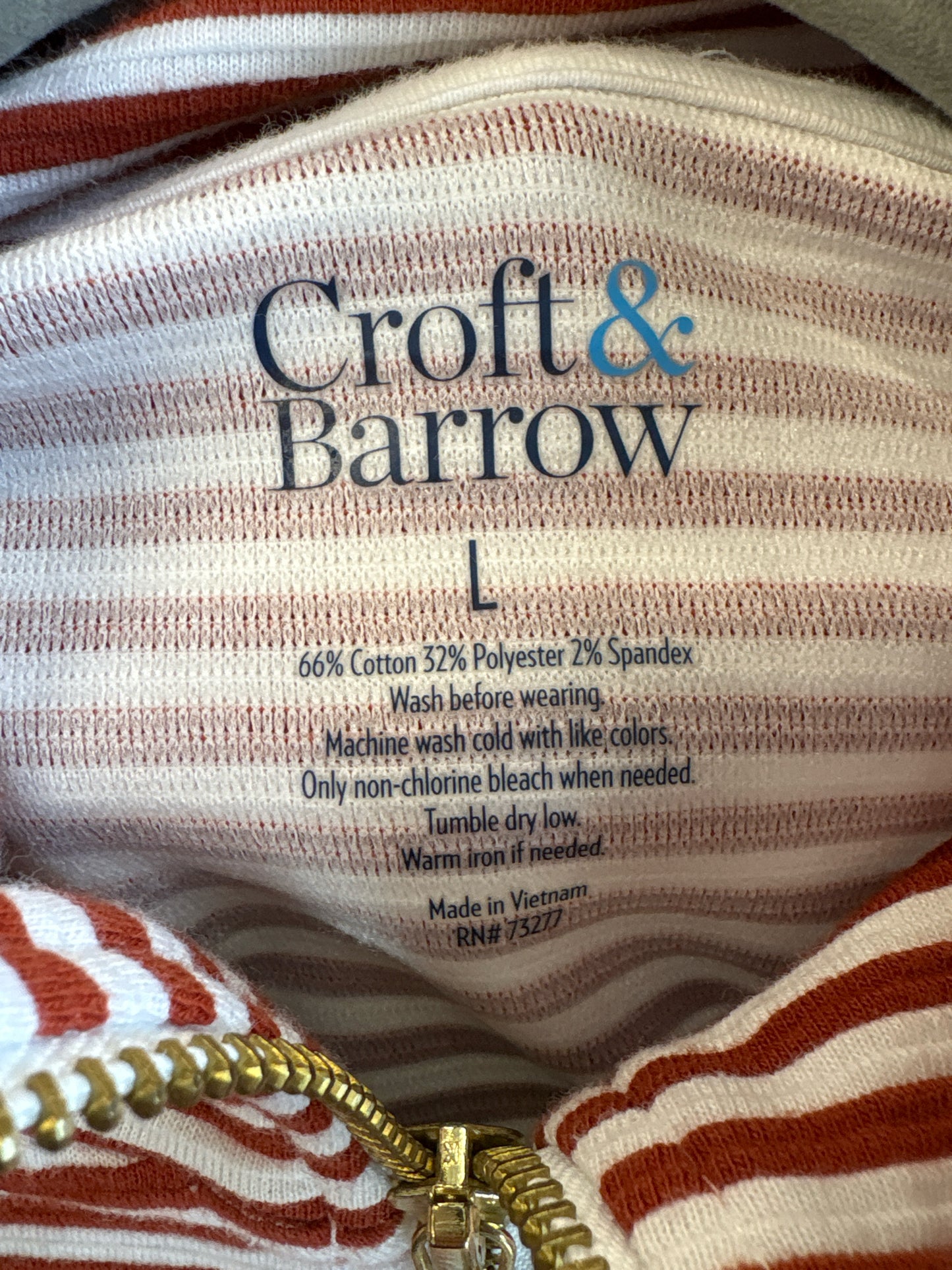 Croft & Barrow Size L Brown & White Sweater