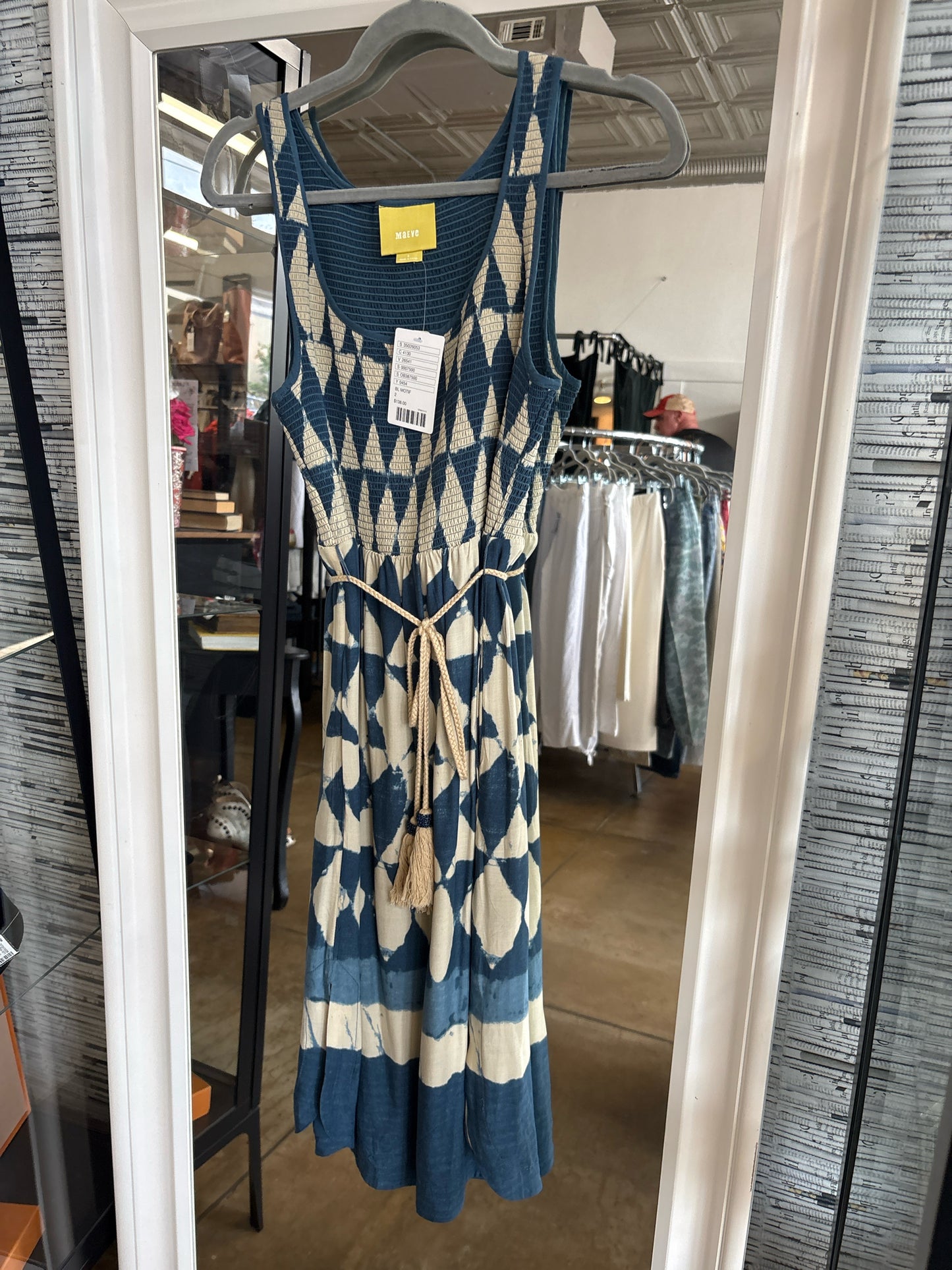Maeve Size 2 Blue/Cream Dress
