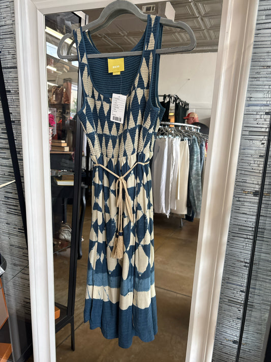 Maeve Size 2 Blue/Cream Dress