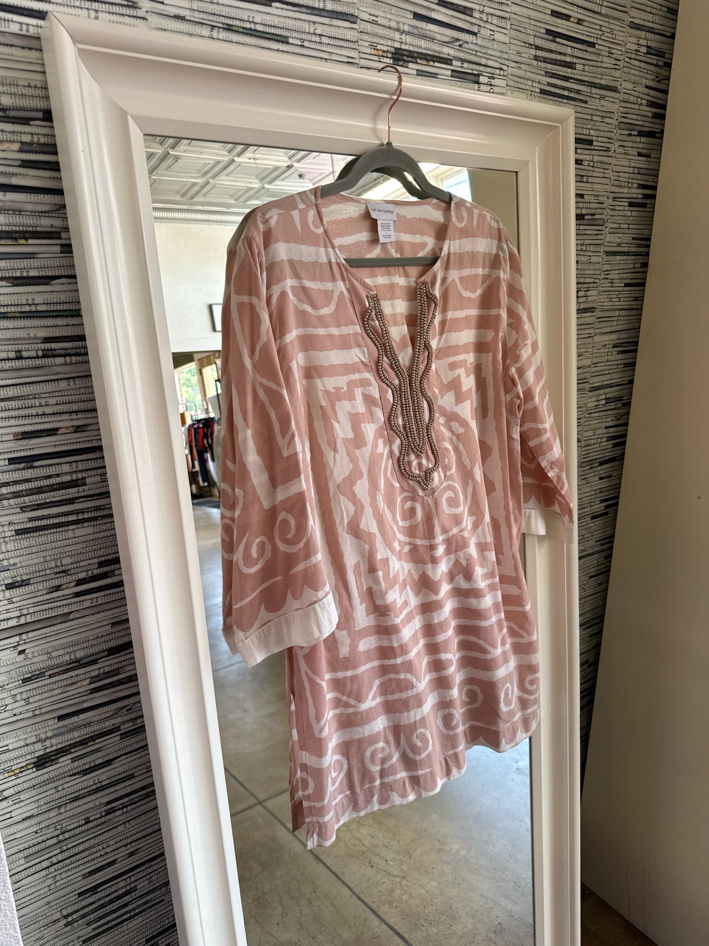 Soft Surroundings Size L pink/white Dress