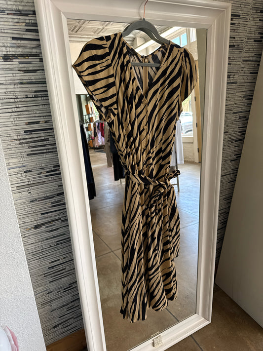 TALBOTS Size 10 Black/Tan Dress