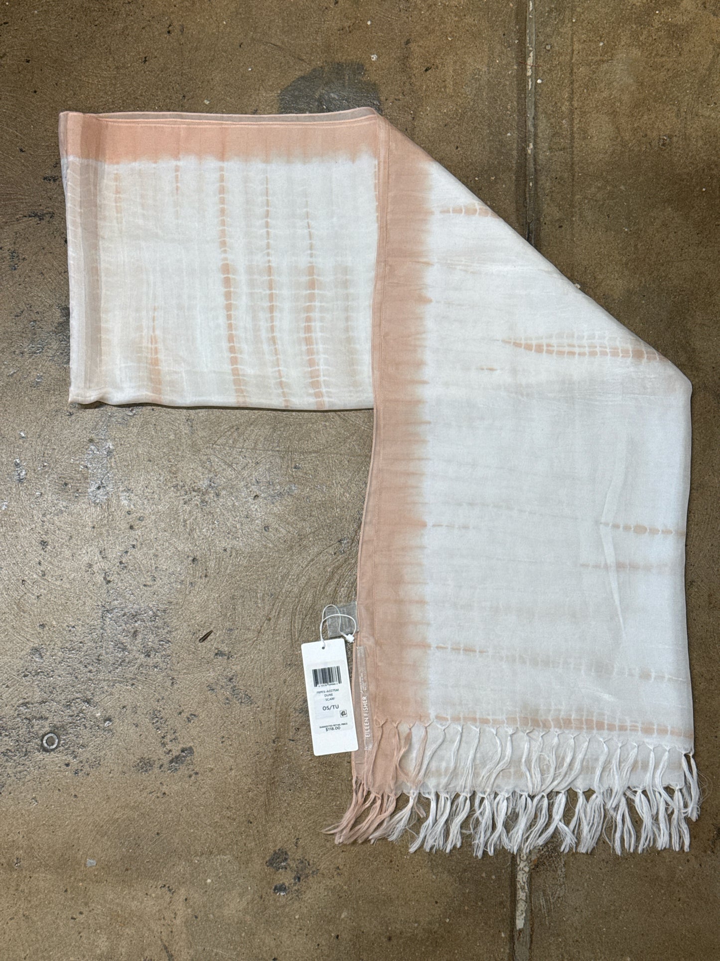 EILEEN FISHER White/Coral Scarf
