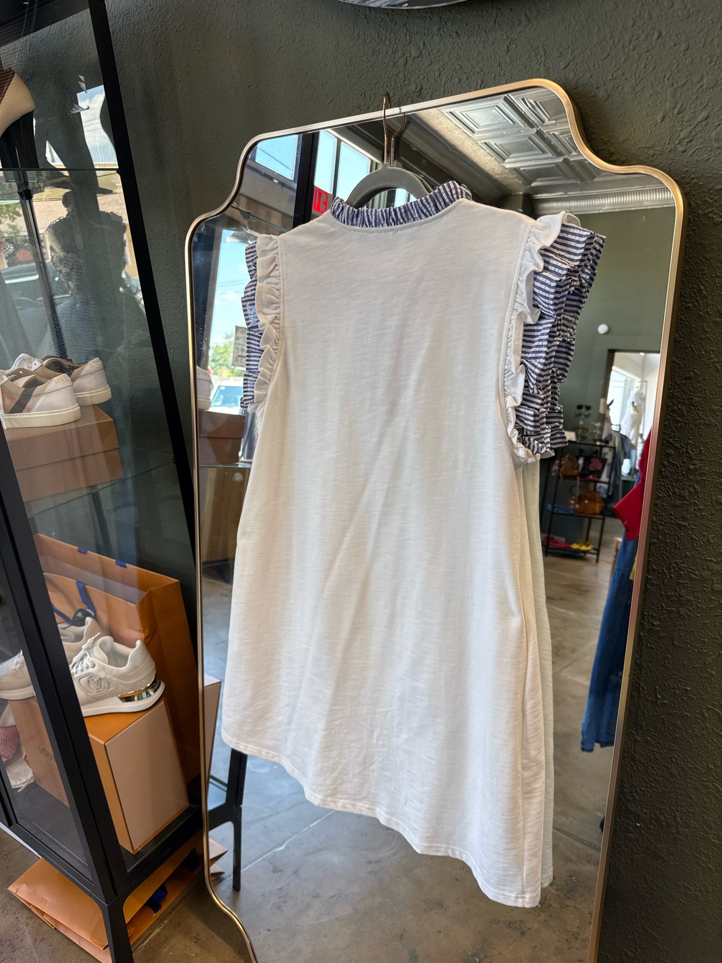 Jodifl Size L White/Blue Dress