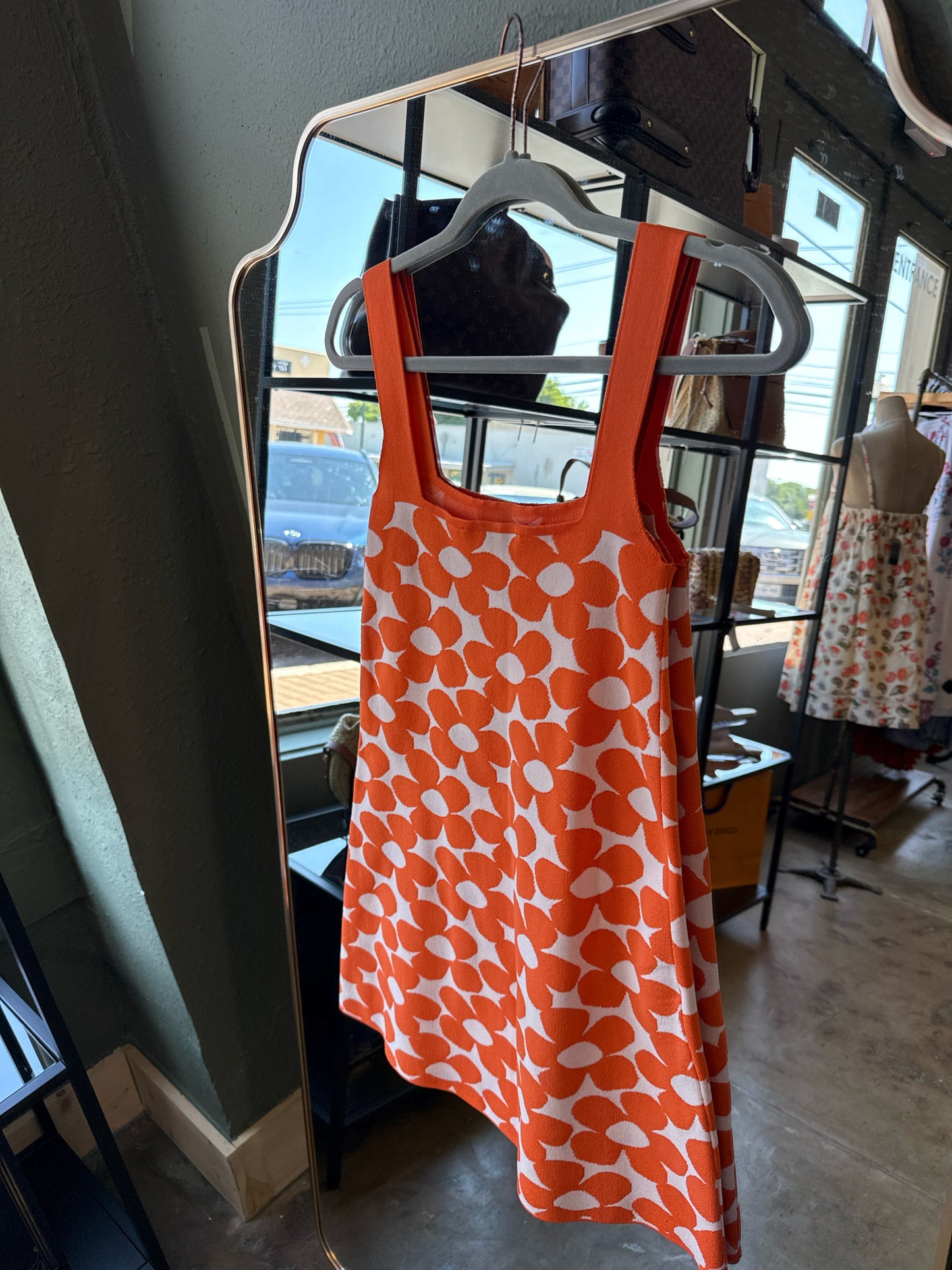 ZARA Size S Orange/White Dress