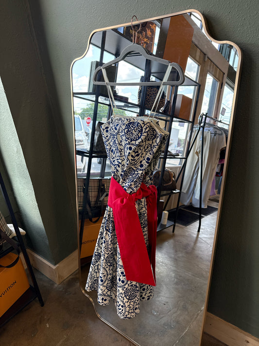 Tabitha Size 4 Blue/Cream Dress