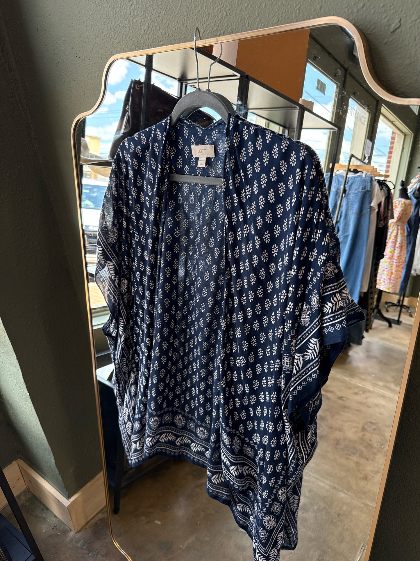 LOFT Blue/White Kimono/Shawl
