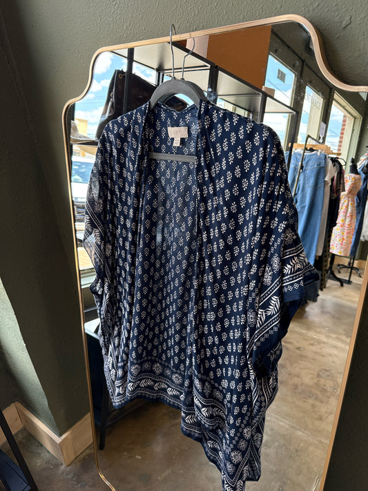 LOFT Blue/White Kimono/Shawl