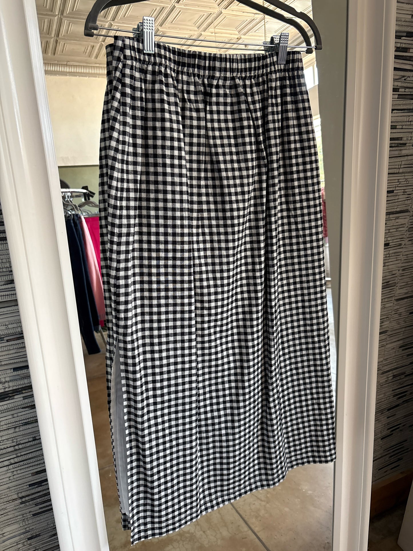 GAP Size S Black & White Checkered Skirt