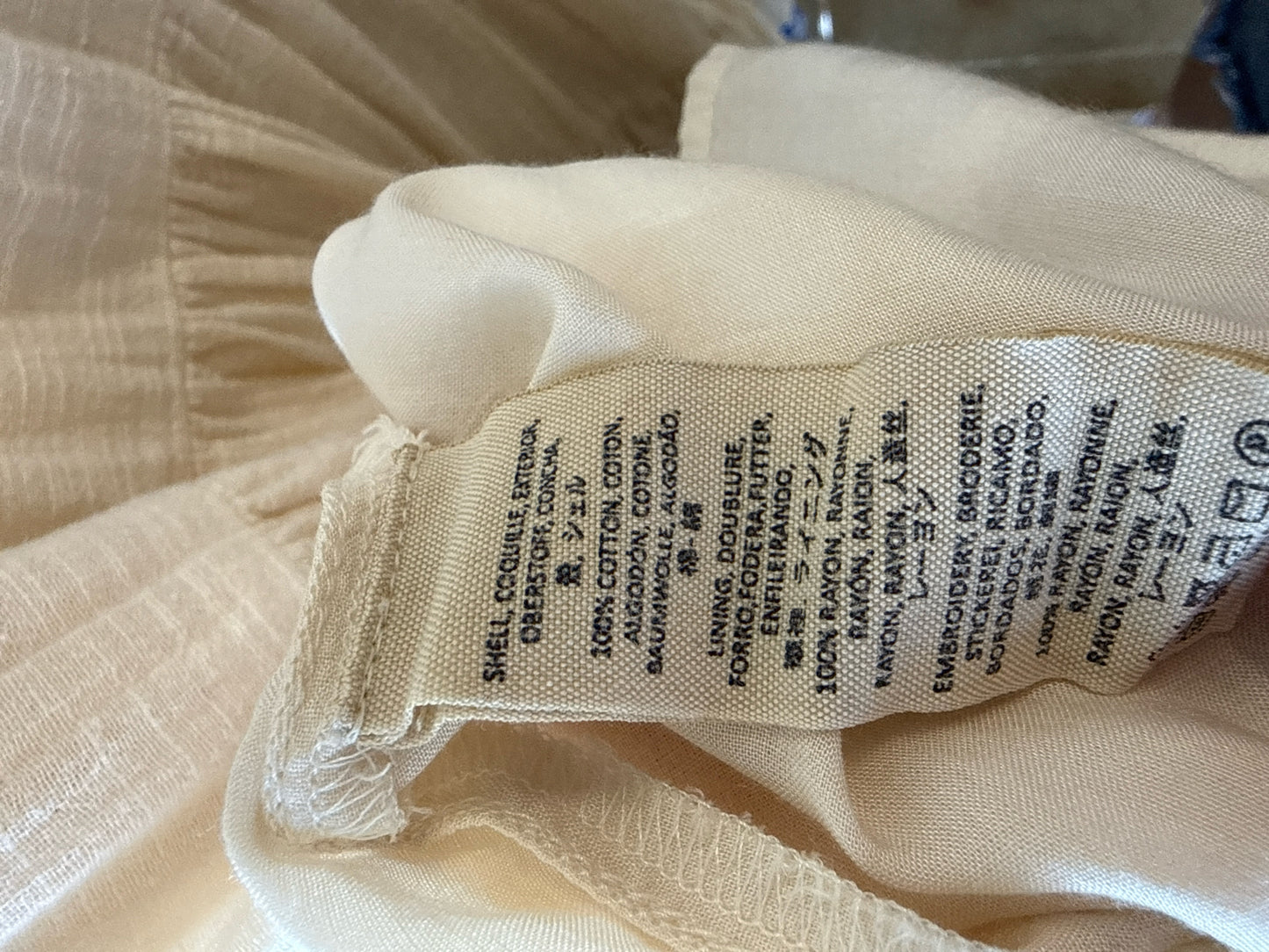 free people Size L Cream/Blue Dress