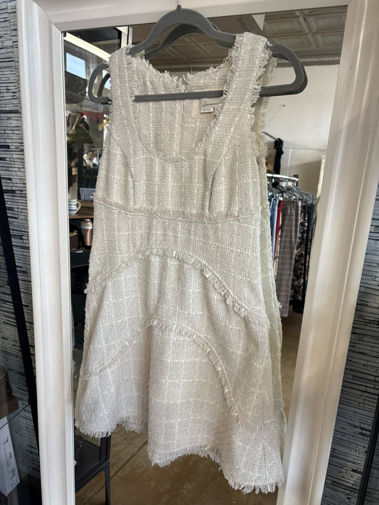 Anthropologie Size 6 White Tweed Dress