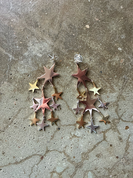 j crew Metallic Stars Earrings