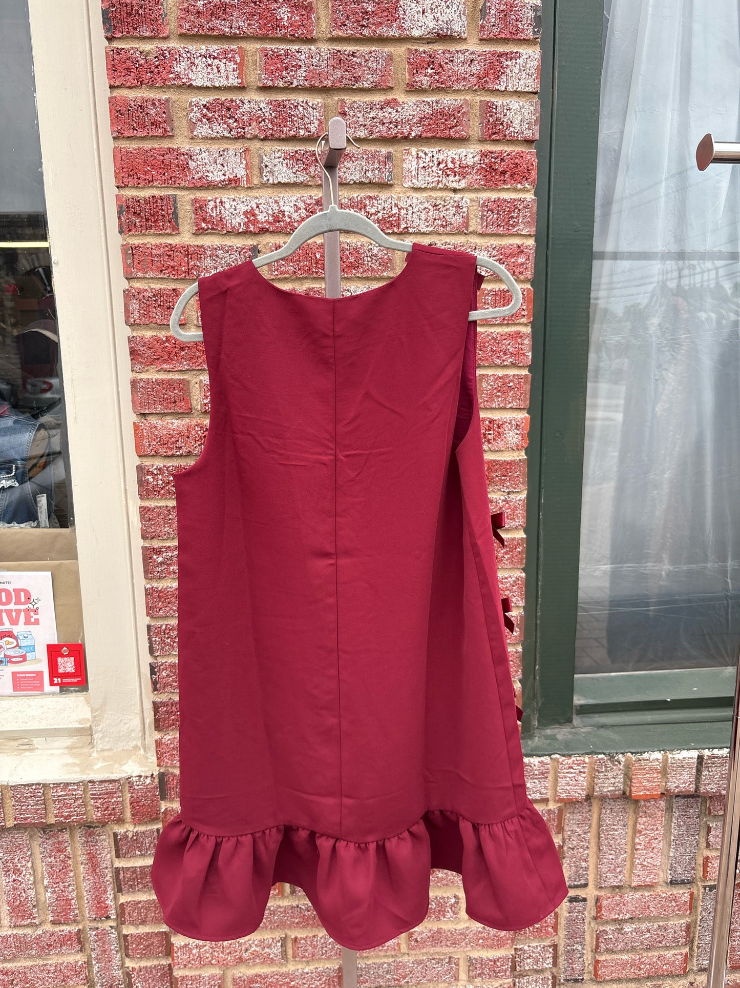 THML Size M Maroon Bows Dress