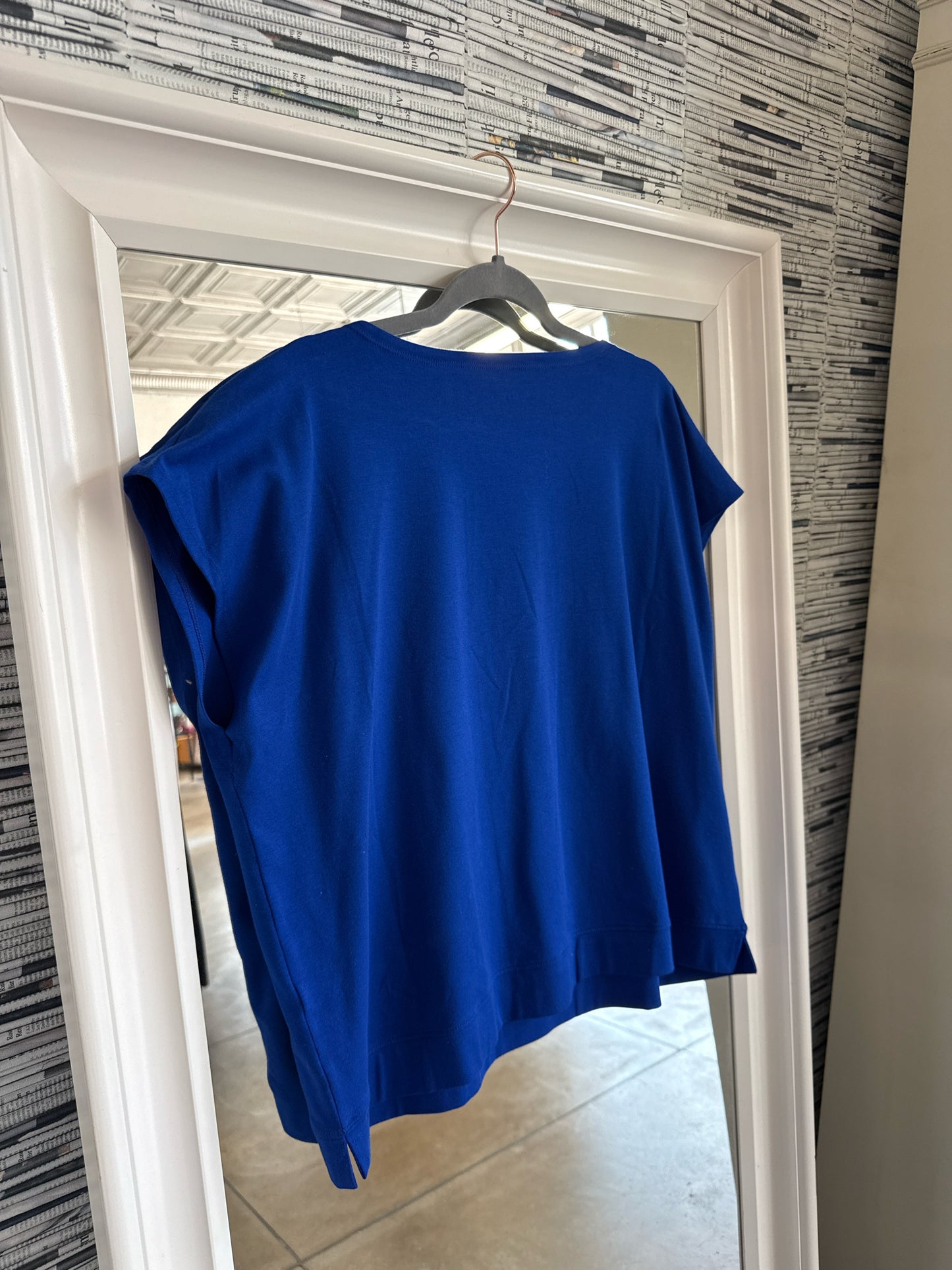 EILEEN FISHER Size L Blue Top