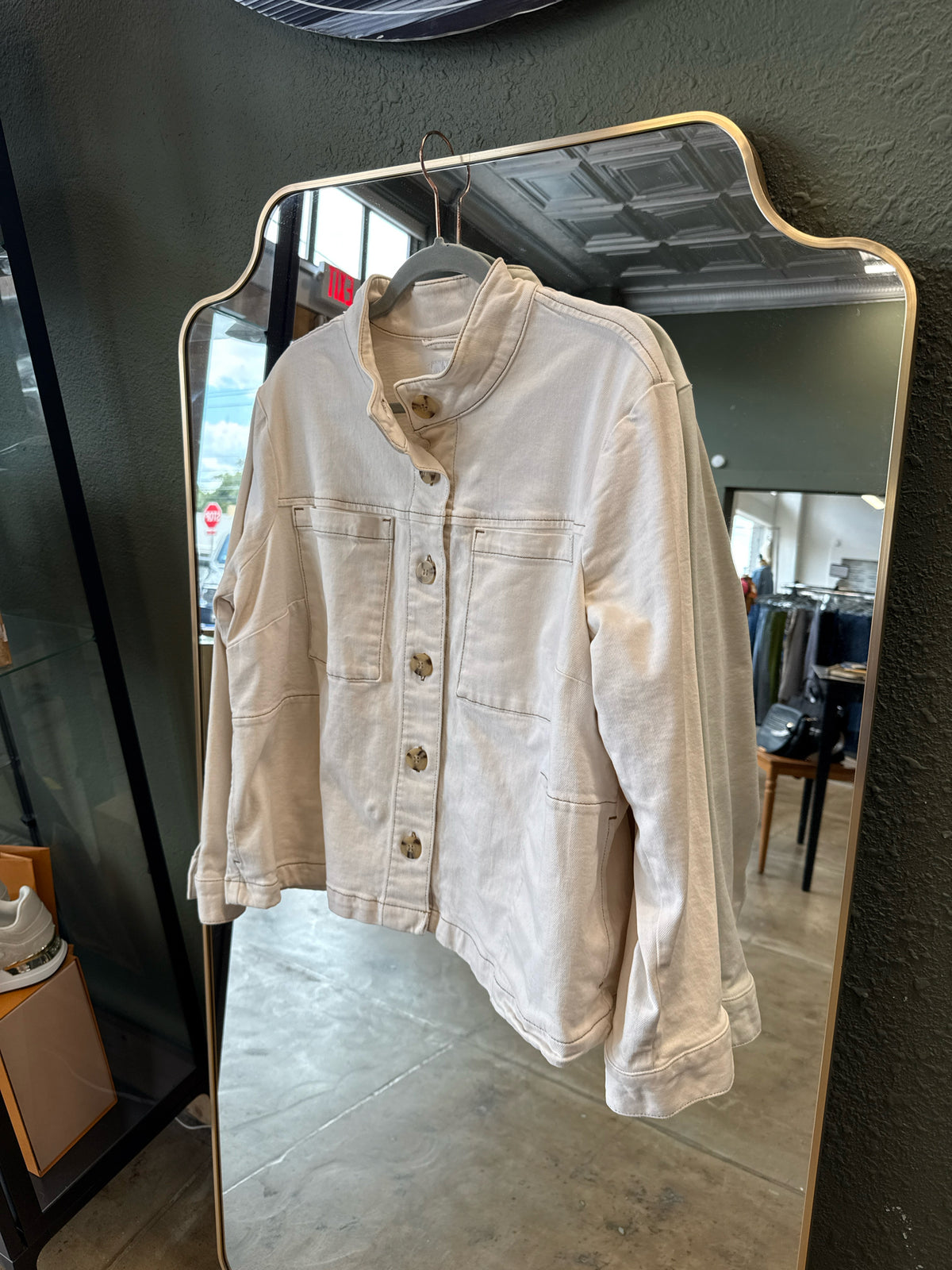 J Jill Size XL White Jacket