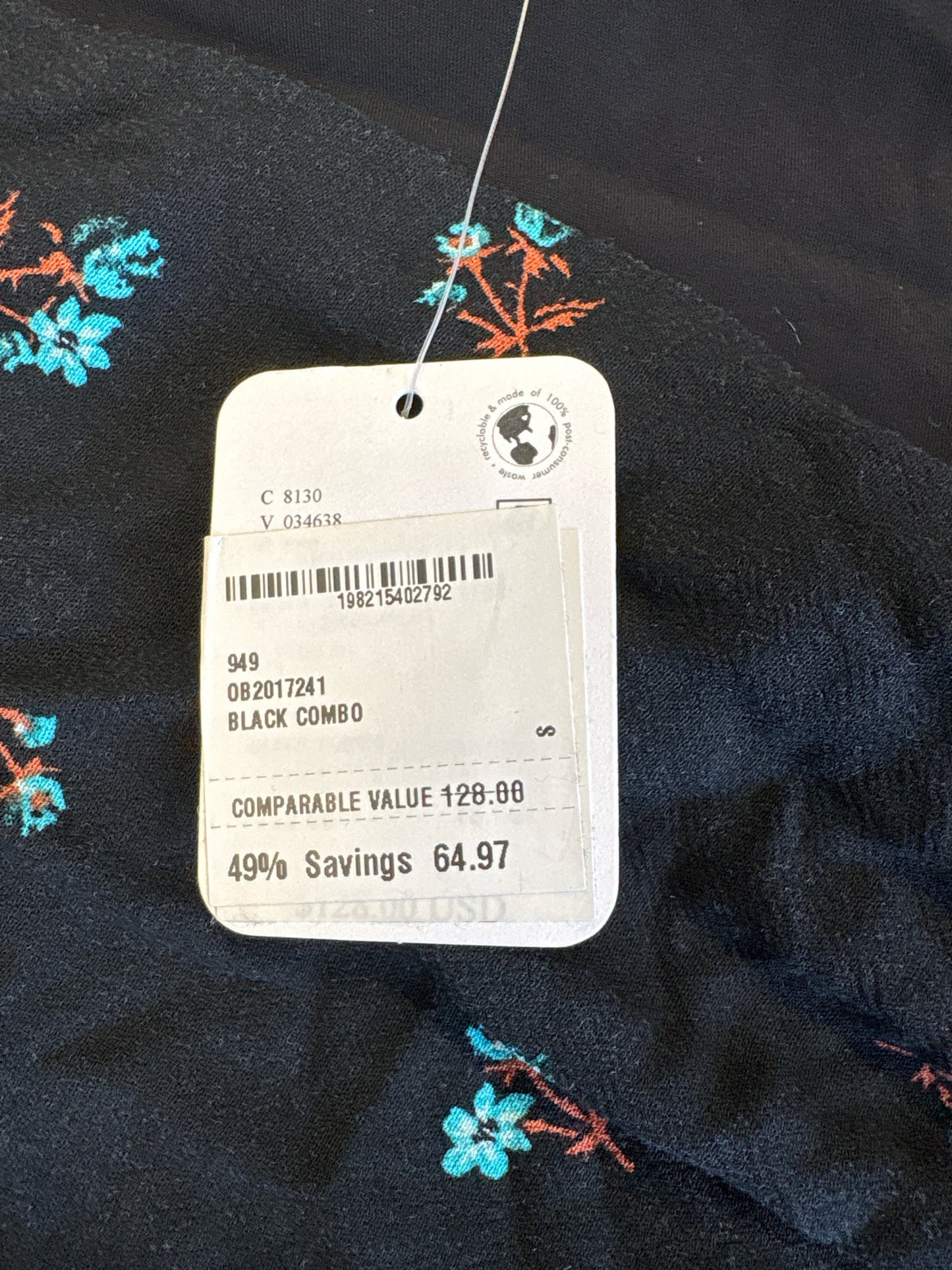 free people Size S Black Print Dress