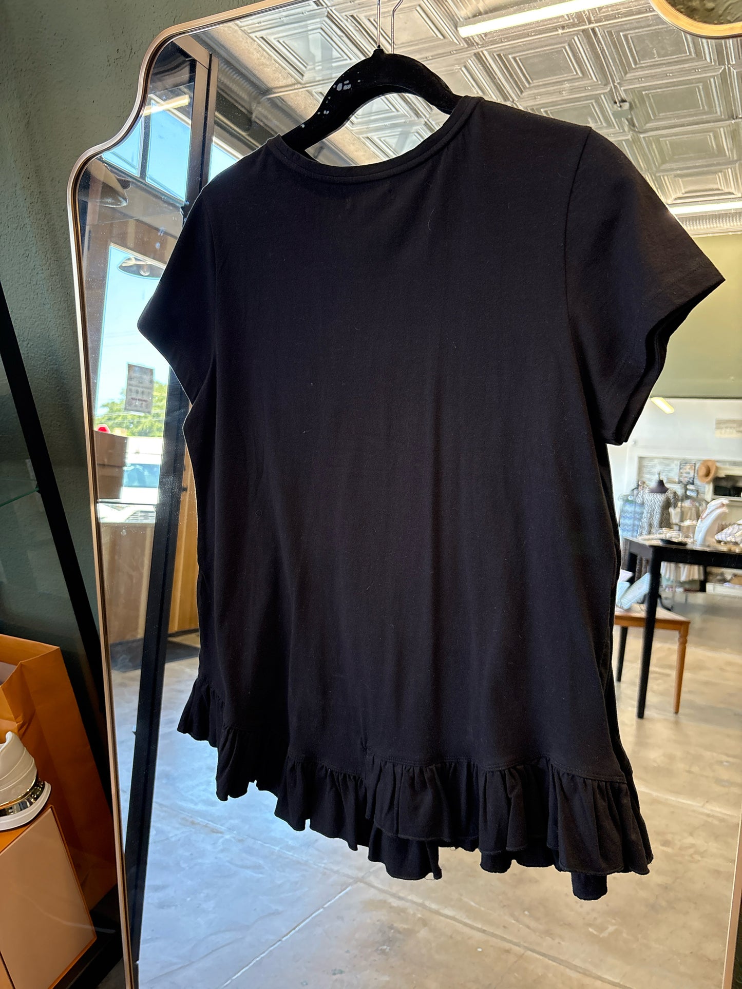 Caite Size S Black Print Top
