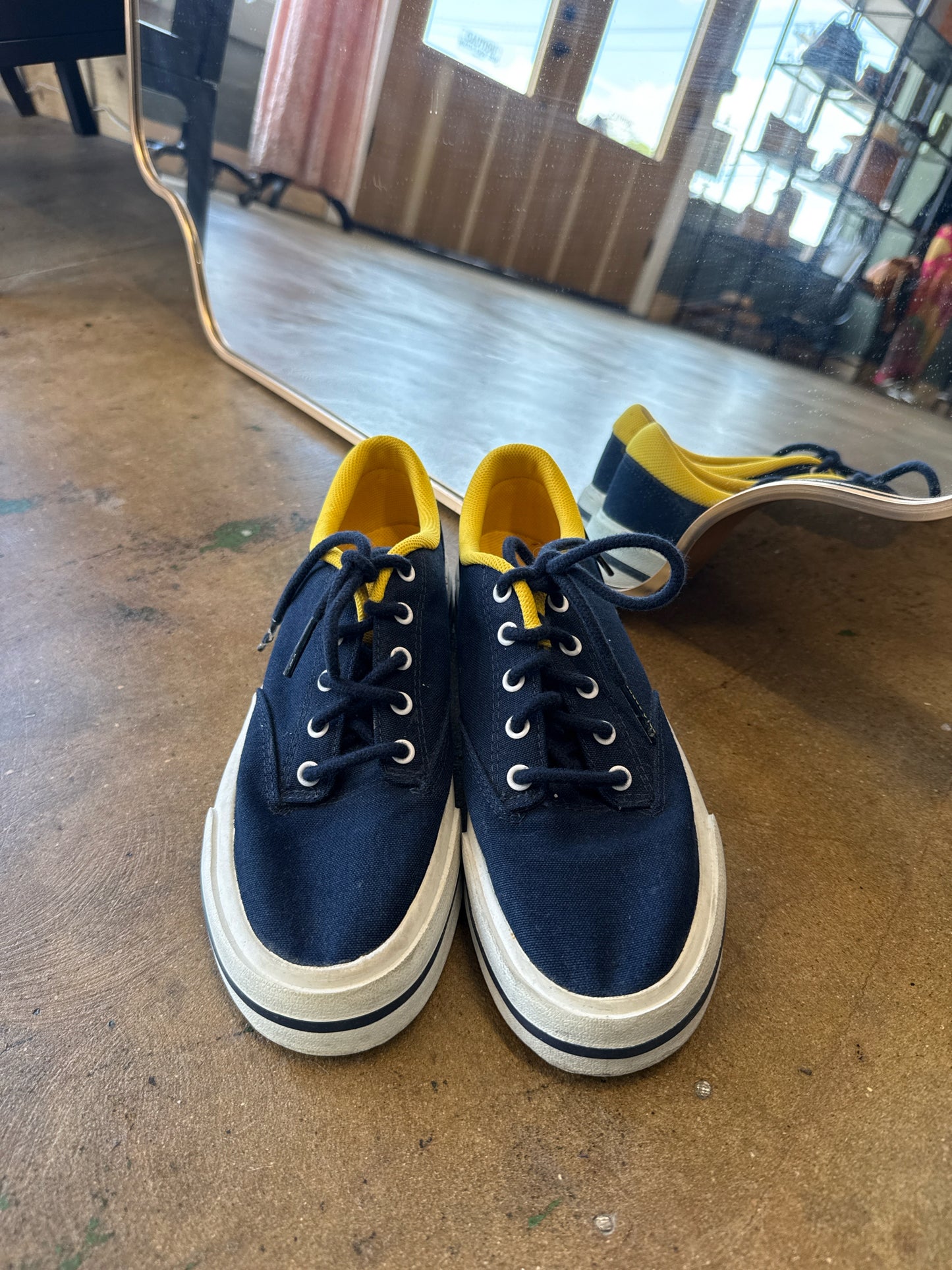 Polo Sport Shoe Size 8 Navy/Yellow Sneakers