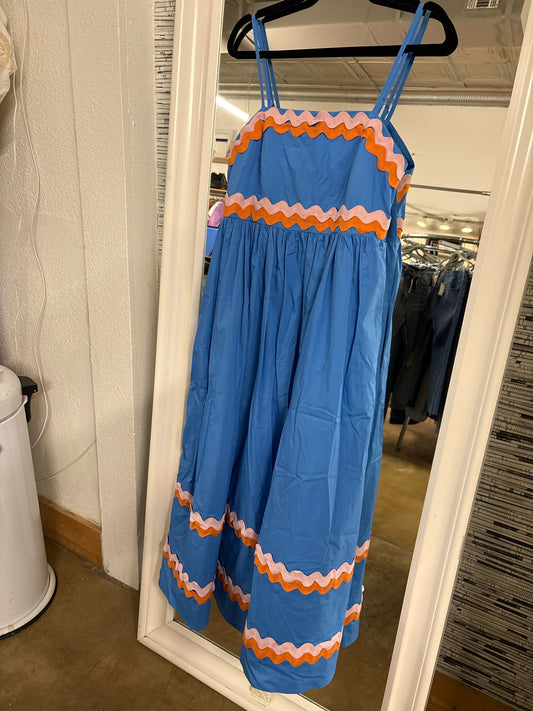 entro Size M Blue/Multi Wave Dress